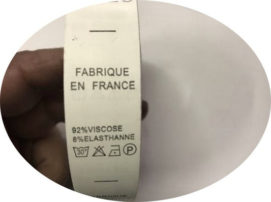 Etiquettes De Vêtements " 92 % Viscose 8 % Elasthanne" x  Par 800 Pièces A Coudre De Composition Textile , Contexture.