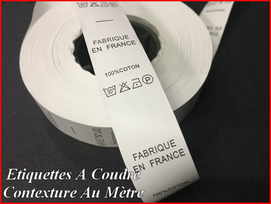 Etiquettes De Vêtements A Coudre  " 100 % Coton " x  Par 800 Pièces  De Composition Textile , Contexture.