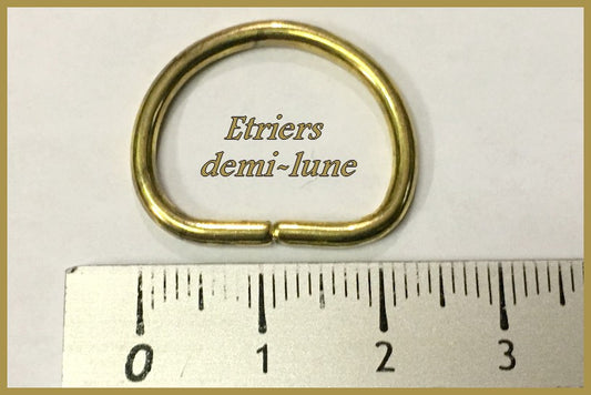 Half Round Gold Metal Rings 2.5cm for Straps, Leather Goods and Clothing