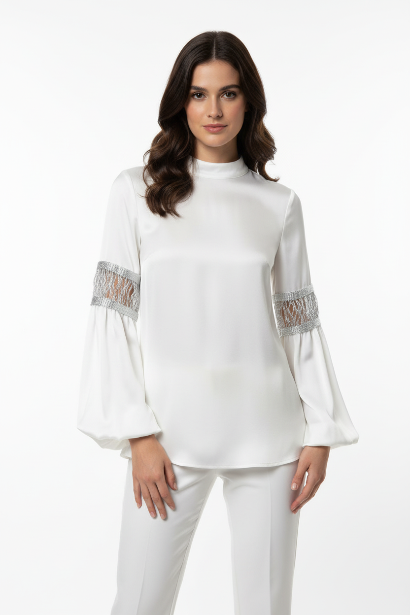 Entre-Deux Argenté 8cm - Galon Tressé Métallisé Haute Couture pour Jupe, Chemisier, Veste et Customisation