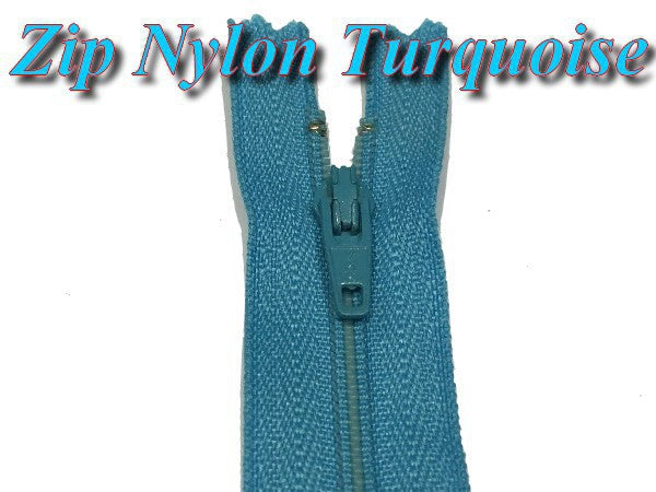 20cm Turquoise Nylon Zipper to Sew On.