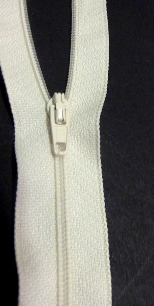 White Nylon Zipper 20cm to Sew.