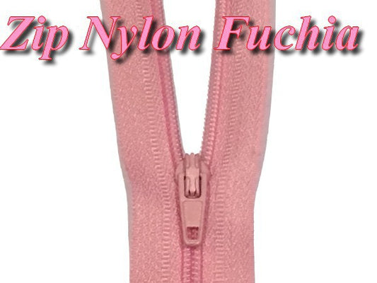 Fushia Zipper with Nylon Slider 20 cm to Sew.