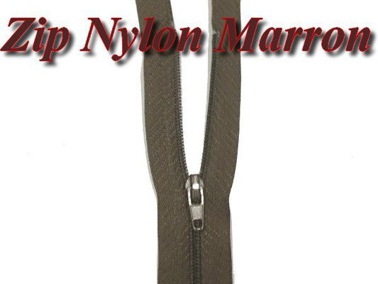 Brown Zipper with Nylon Slider 20 cm to Sew.