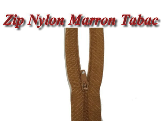 Tobacco Brown Nylon Zipper 20cm Sew-on.