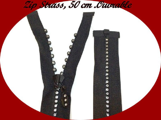 Black Rhinestone Closures Separable 50 Cm For Creative Hobbies.