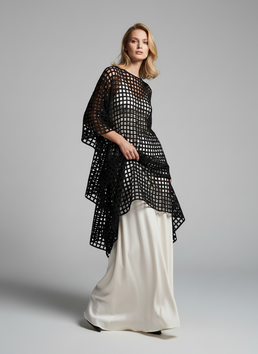 Filet en Coton 128 cm - Maille Ajourée 2x2 cm - Tissu Non Extensible