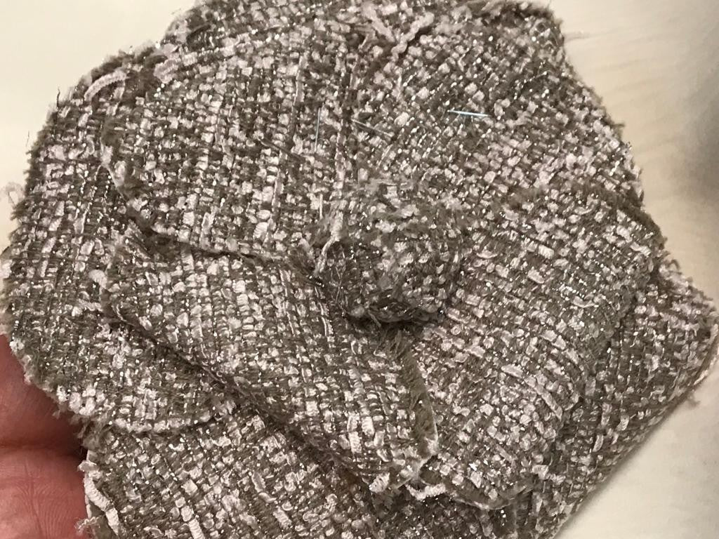 Beige Chanel style fabric flowers for customization