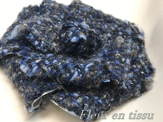 Indigo blue fabric flowers in Chanel style for customization