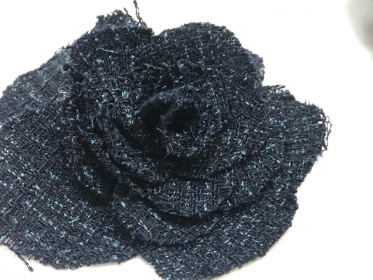 Chanel style blue fabric flowers for customization
