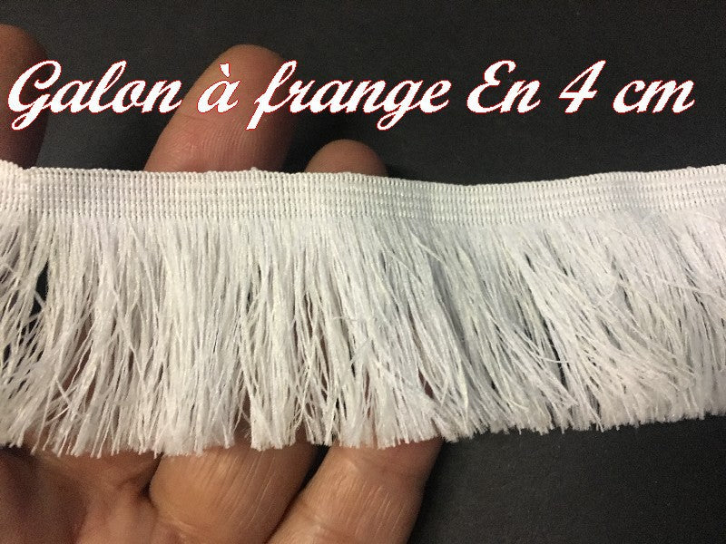 Charleston Fringe by the Meter White 4 cm - Fringe Trim for Creative Hobbies