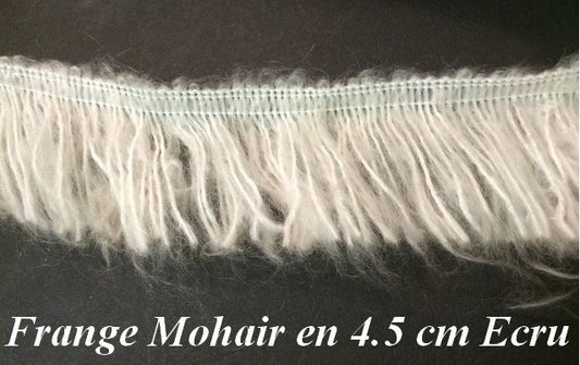 Mohair fringe by the meter in 4.5 cm ecru.
