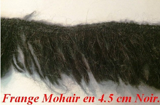 Frange en Mohair au Mètre en en 4.5 cm noir.