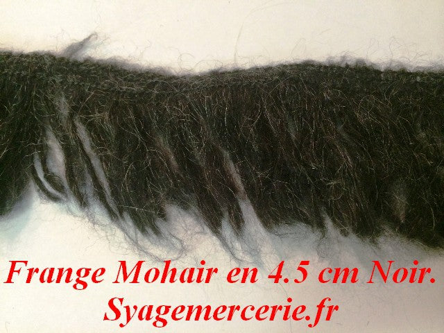 Charleston fringe by the meter in mohair in 4.5 cm black