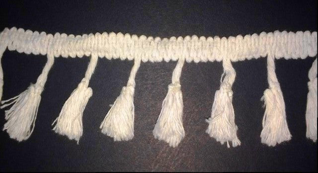 Charleston Fringe by the Meter Ecru Cotton Pompom