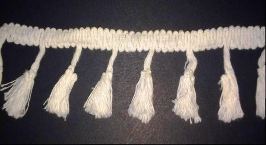 Charleston Fringe by the Meter Ecru Cotton Pompom