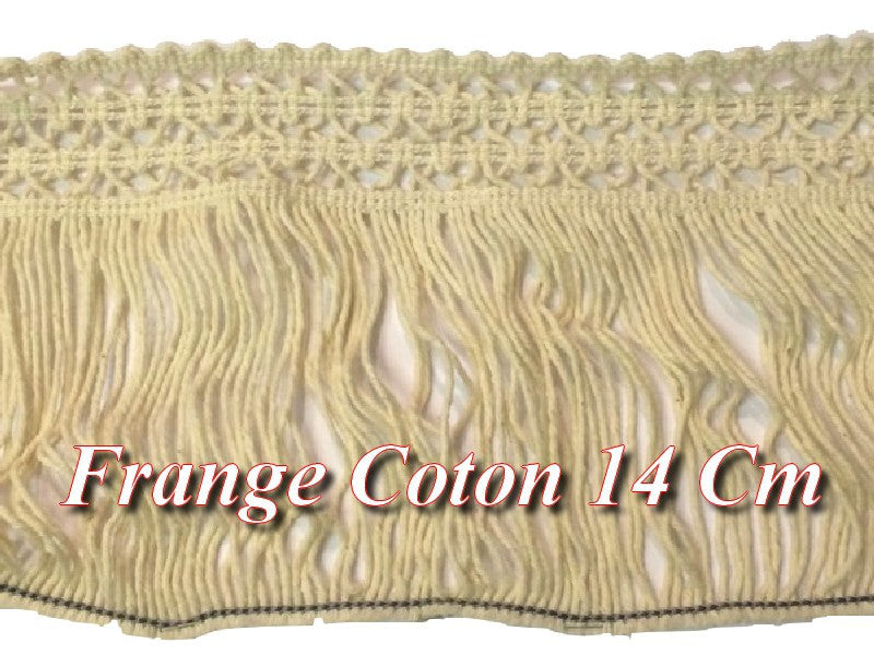 Charleston Fringe in 14 cm Ecru Cotton by the Meter to Sew for Creative Hobbies.