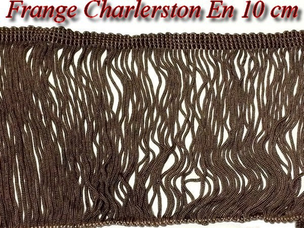 10cm Rayon Charleston Fringe in Brown by the Meter for Sewing, for Creative Hobbies.