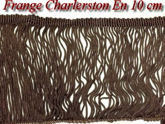 10cm Rayon Charleston Fringe in Brown by the Meter for Sewing, for Creative Hobbies.