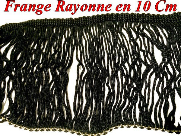 10cm Black Rayon Charleston Fringe by the Meter for Sewing and Crafts.