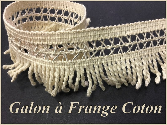 5cm Ecru Cotton Fringe by the Meter for Sewing for Creative Hobbies.