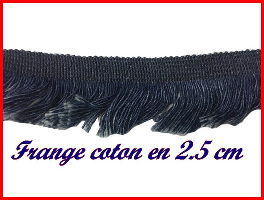 2.5cm Indigo Navy Cotton Fringe for Clothing Decorations