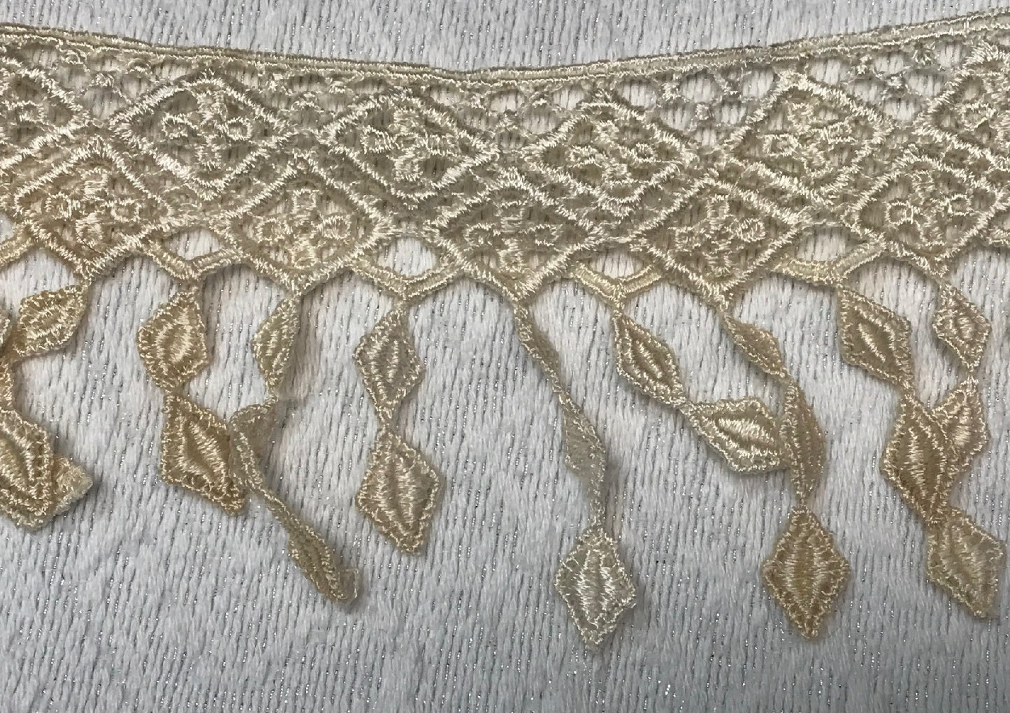 9cm Ecru Tie and Dye Guipure Fringe for Customizations