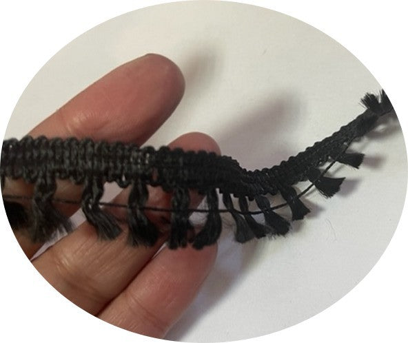 Black Trimmings Fringe By The Meter 2 Cm Sewing