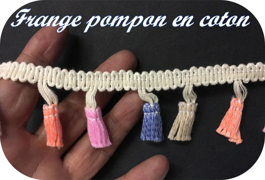 Multicolored Cotton Pompom Fringe by the Meter