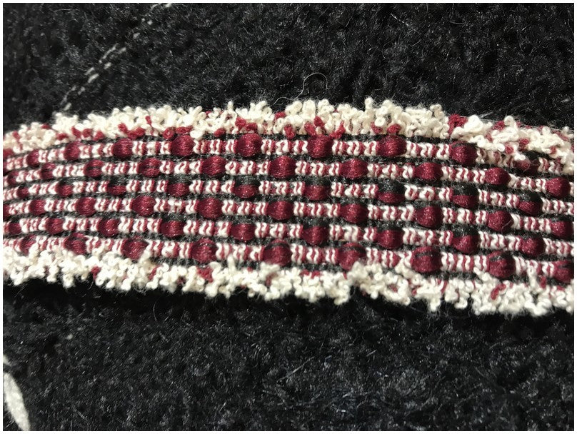 Burgundy and Ecru "Chanel" Style Sewing Trim by the Meter