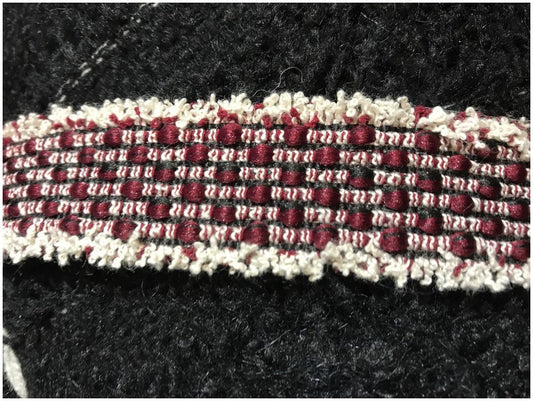 Burgundy and Ecru "Chanel" Style Sewing Trim by the Meter