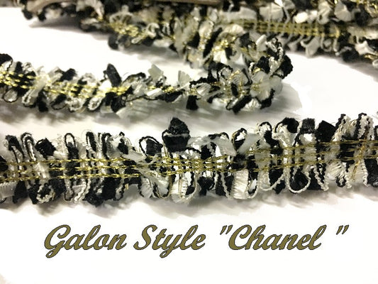 Galon Au Mètre Noir Et Blanc  Style " Chanel"  A Coudre