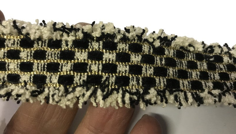 Galon Au Mètre Noir Et Ecru  Style " Chanel"  A Coudre
