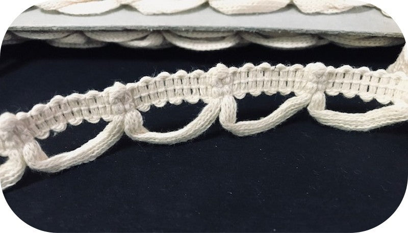 Ecru Cotton Bridle Trim for Sewing. For Clothing Customizations