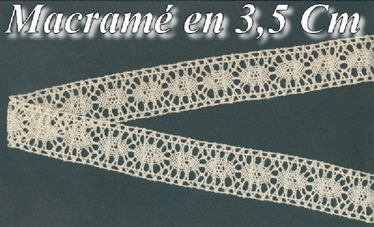 Macrame Lace Trim by the Meter in 3.5 cm Ecru, to Sew.