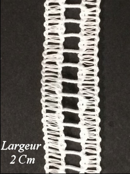 Braid Between Two By The Meter White In Day Scale of 2 cm To Sew For Clothing sewing