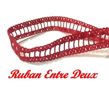 Braid Between Two By The Meter Red In Day Scale of 2 cm To Sew For Clothes Sew