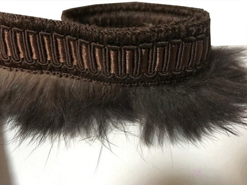 Brown Rabbit Hair Fur Braid on Trimmings by the meter