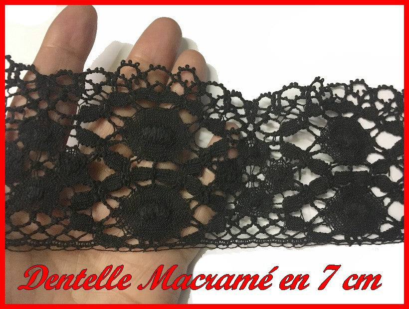 Macrame Braid 7 cm Black