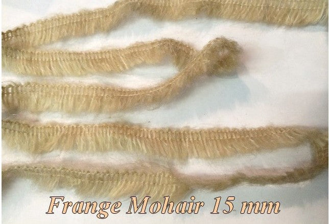 Mohair Braid by the Meter in 15 mm Beige Fringe