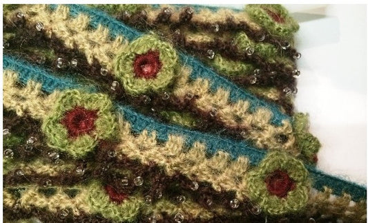 Galon Ruban En Laine Au Mètre  Multicolor en 4 cm A Coudre.