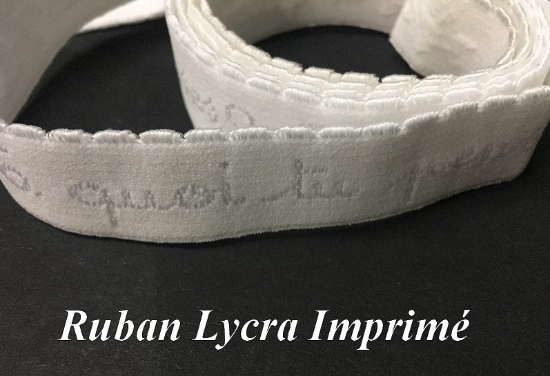 Galon Ruban Lycra Blanc En 25 mm Fantaisie Au Mètre Pour Lingerie et Customisation.