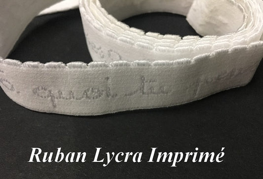 Galon Ruban Lycra Blanc En 25 mm Fantaisie Au Mètre Pour Lingerie et Customisation.
