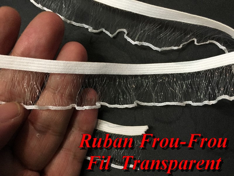 Galon Ruban Lycra FrouFrou En Filet Transparent  En 2,5 Cm A Coudre Pour Lingerie Et Customisations.