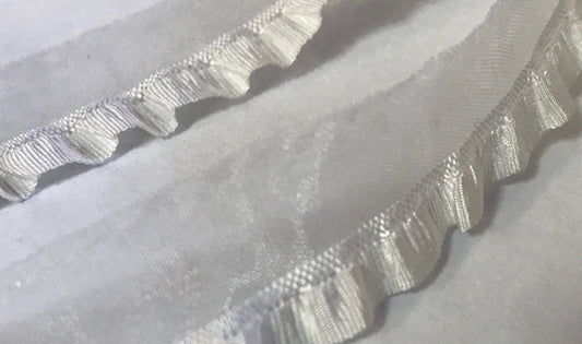 Galon Ruban Organza Au Mètre Froufrou En 15 mm Couleur Blanc  A Coudre Pour Loisirs Créatifs Et Lingerie.