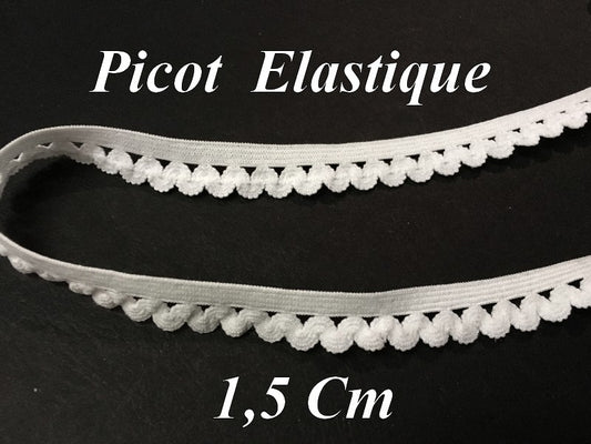 Galon Ruban picot Elastique En 12 mm Féstonné, pour lingerie, et Customisations.