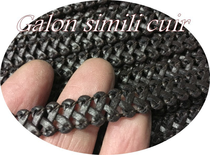 Galon Ruban Tressé En Simili Cuir Marron  A Coudre Pour Loisirs Créatifs Et Décorations.