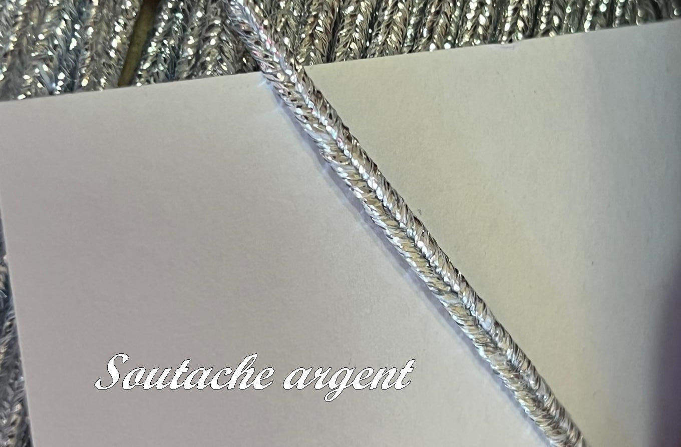Silver Lamé Soutache Braid by the Meter for sewing.