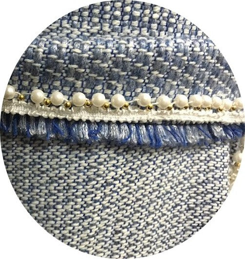 Galon  Style " Chanel"  Ecru Au Mètre Orné De Perles De Culture, Galon ganse en Passementrie