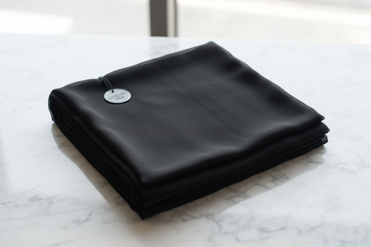 Coupon Mousseline de Soie Noire 3 mètres — Black Silk Chiffon